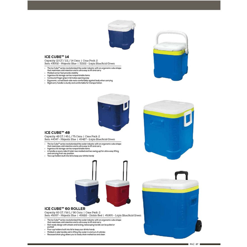 Igloo 60-Quart Ice Cube Roller Cooler - Blue
