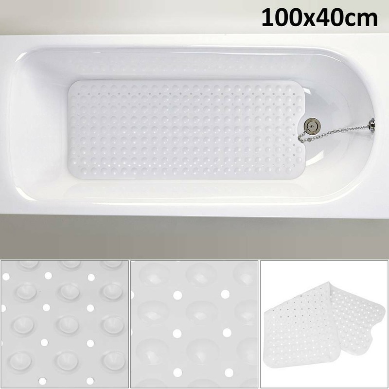 Non-Slip Extra Long Bath Shower Mat Suction Grip Bathroom Safety Mat 30/% Longer