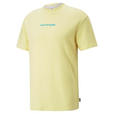 

Puma Mmq Stb Graphic Crew Neck Футболка с коротким рукавом Мужские желтые повседневные топы 5357, Желтый, Puma Mmq Stb Graphic Crew Neck Short Sleeve T-Shirt