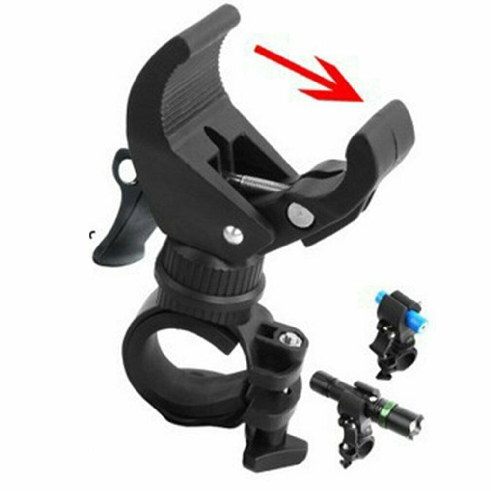 MTB Bicycle Bike Handlebar Mount Bracket Flashlight Torch Clip Holder Clamp US