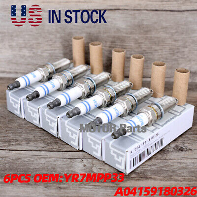 6PCS  OEM YR7MPP33 Spark Plugs For Mercedes Benz Double Platinum GERMANY US