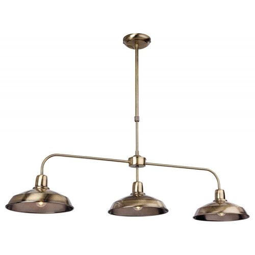 Firstlight Modern Antique Brass 3 Light Bar Pendant Ceiling Light