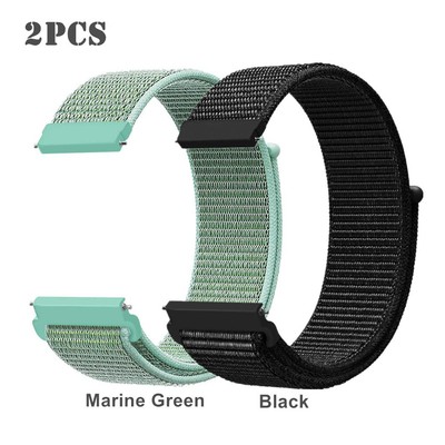 2 PACK Woven Nylon Loop  20mm 22mm Watch Band Strap for Citizen Eco-Drive Watch