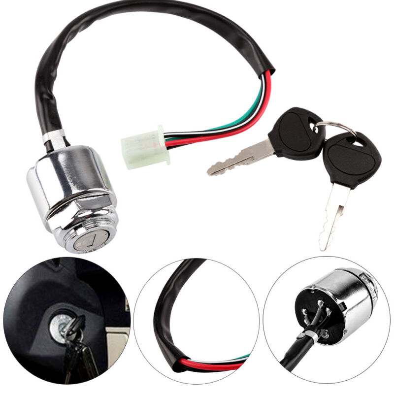 Motorcycle Ignition Barrel Key Switch 4 wire Universal Quad On/Off Car