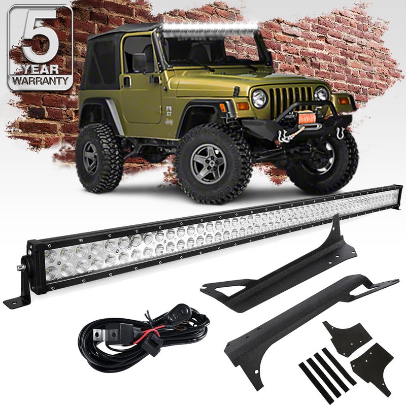 52" 700W LED Light Bar Combo Beam + Mount Bracket for Jeep Wrangler TJ 1997-2006