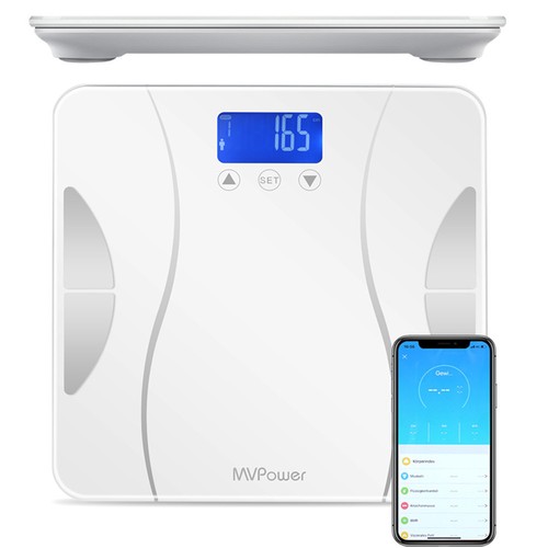 Personenwaage digital Körperfettwaage Analysewaage Bluetooth iOS App bis 180 kg