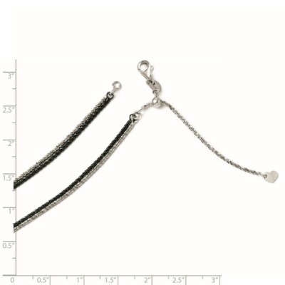 Pre-owned Superdealsforeverything Leslie's Real 14kt Black And White Adjustable Double Strand Necklace; 16 Inch