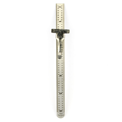 6 Inch Pocket Ruler stainless steel with Sliding Clip/ depth gauge - ASR2541