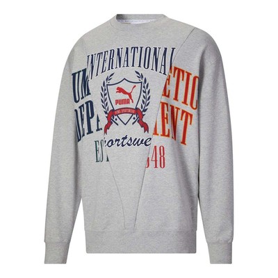 

Puma New Heritage Graphic Crew Neck Толстовка мужская серая 53839104, Grey
