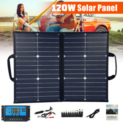 120W Watt Solar Panel Kit for Power Station Generator RV Camping Waterproof IP65