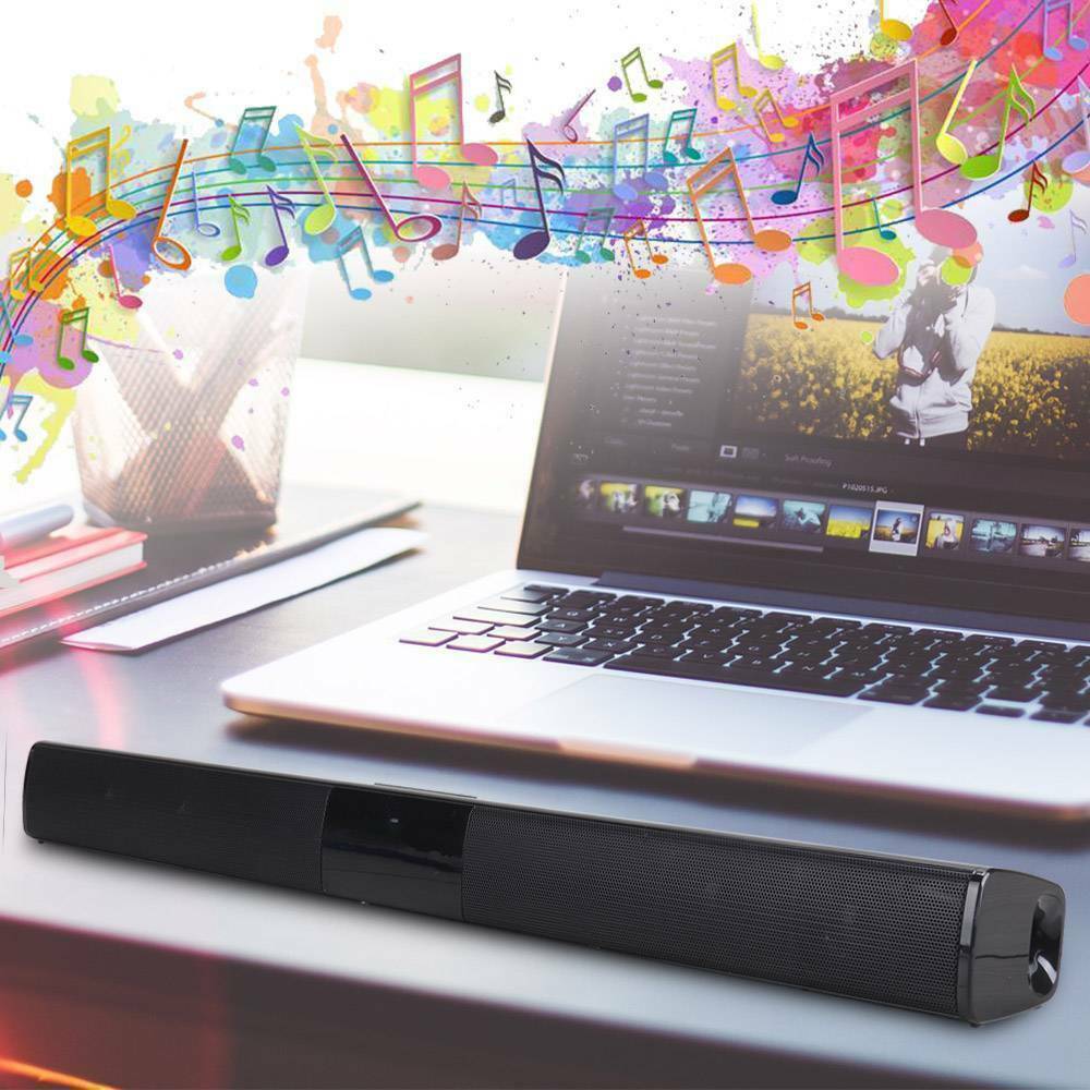 Wireless Surround Sound Bar 4 Speaker System BT Subwoofer TV Home Theater Remote