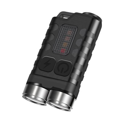 900LM Mini LED Flashlight Torch USB Rechargeable Keychain Red Signal Light IP65