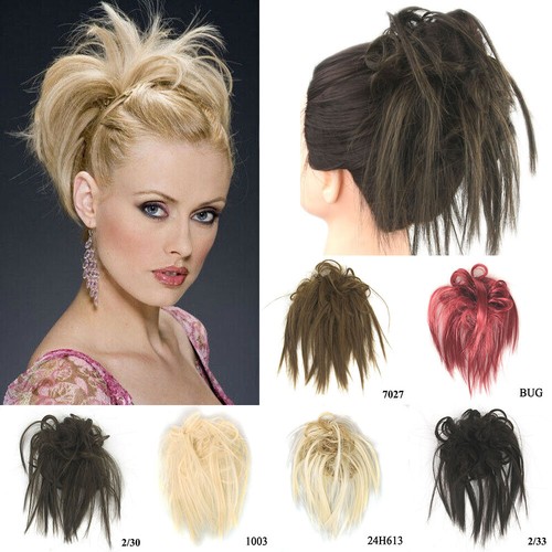 9 Colors Curly Straight Updo Messy Bun Wrap Hair Piece Hair