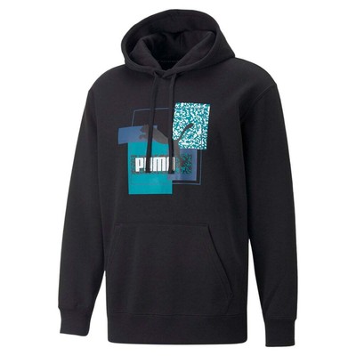

Puma Brand Love Графический пуловер с капюшоном, мужская повседневная верхняя одежда размера  53563201, Черный