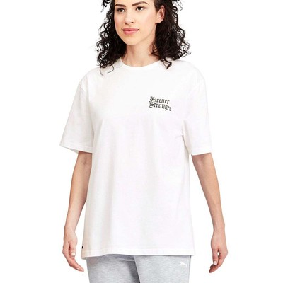 

Футболка мужская белая спортивная Puma Forever Stronger с круглым вырезом и короткими рукавами с рисунком, Белый, Puma Forever Stronger Graphic Crew Neck Short Sleeve T-Shirt