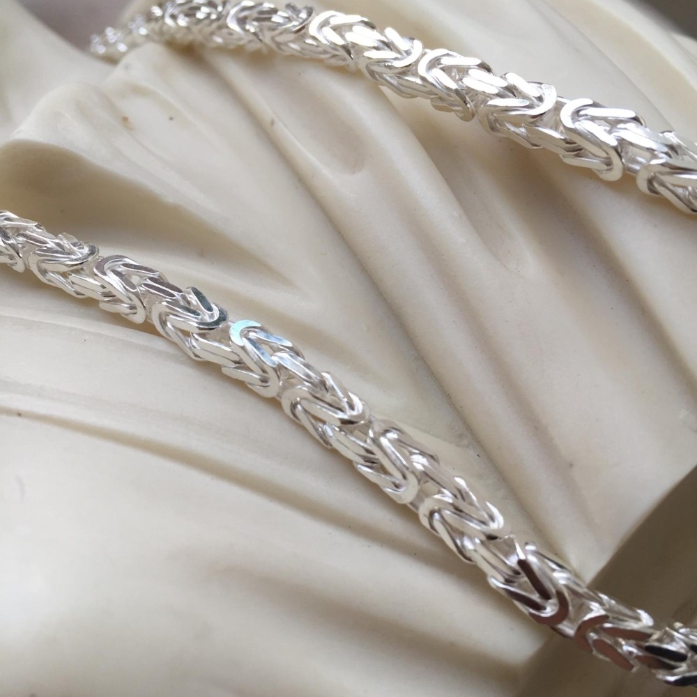 Pre-owned Handmade 6mm Mens Silver Byzantine Necklace Rope Chain 925 Sterling Silver 106gr 24"