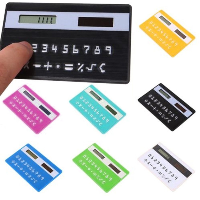 Colorful Small Slim Solar Power Portable Pocket Handheld Ultra Thin Calculators