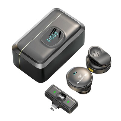 Wireless Lavalier Microphone, 2.4GHz Noise Cancellation, for Smartphone/Camera