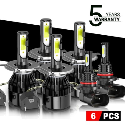 For Chrysler Crossfire 2004-2008 6x Combo H7 H7 9006 LED Headlight Foglight Bulb