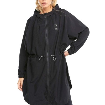 

Puma Train First Mile Full Zip Poncho Jacket Womens Black Casual Athletic Outerw, Черный, Puma Train First Mile Full Zip Poncho Jacket