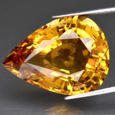 14.58ct 20.5x15.2mm VVS Pear Natural Yellow Citrine Gemstone, Africa