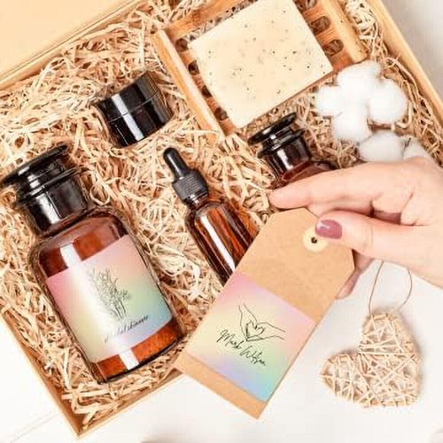 500 Labels Rainbow Color Square Thermal Label Stickers Business DIY Logo Design