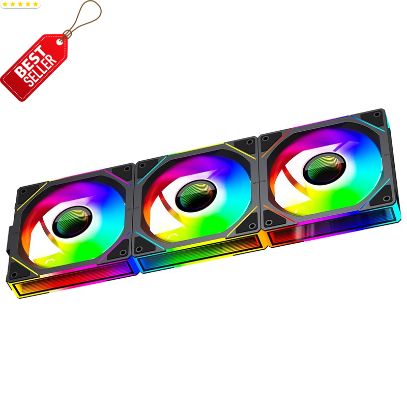 Interstellar V1 120mm Case Fan Infinity Mirror ARGB PWM Triple Pack Black US