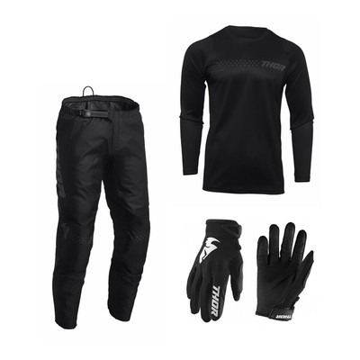 Motocross Set Thor Sector Minimal Kit MX Pants with Shirt Cross Pants Jersey Black