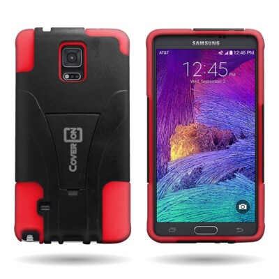 For Samsung Note 4 - Hard Soft Dual Layer Hybrid Kickstand Phone Cover Case