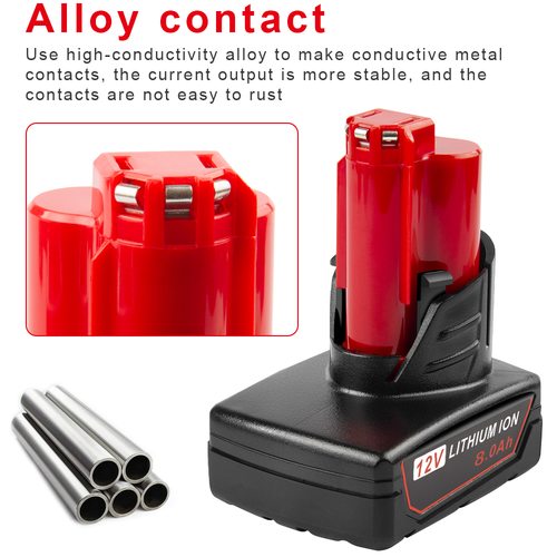 2Pack For Milwaukee 48-11-2460 for M12 LITHIUM 8.0Ah Extended Capacity Battery