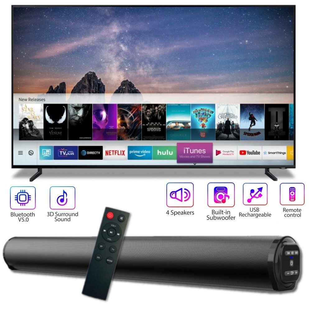 Bluetooth 5.0 Wireless TV Soundbar Home Speaker Subwoofer for Smart Samsung TV