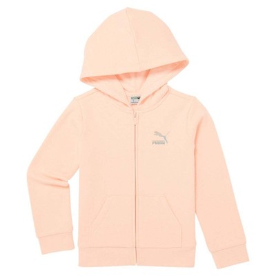 

Puma Gloaming Pack Флисовая толстовка на молнии с капюшоном для молодежи Розовая повседневная верхняя одежда для девочек 8583, Розовый