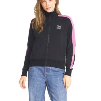 

Puma Iconic T7 Full Zip Jacket Женская Черная Повседневная Спортивная Верхняя Одежда 531852-01, Черный, Puma Iconic T7 Full Zip Jacket