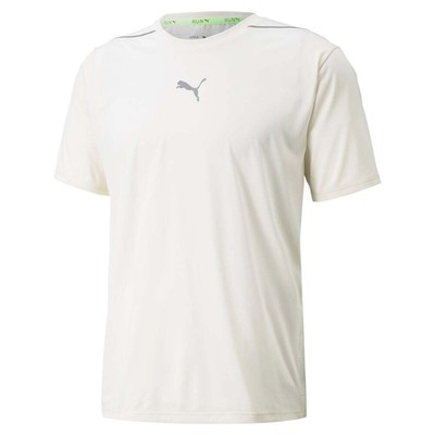 

Puma Run Cooladapt Logo Спортивная футболка с круглым вырезом и коротким рукавом Мужская белая спортивная футболка, Белый, Puma Run Cooladapt Logo Crew Neck Short Sleeve Athletic T-Shirt