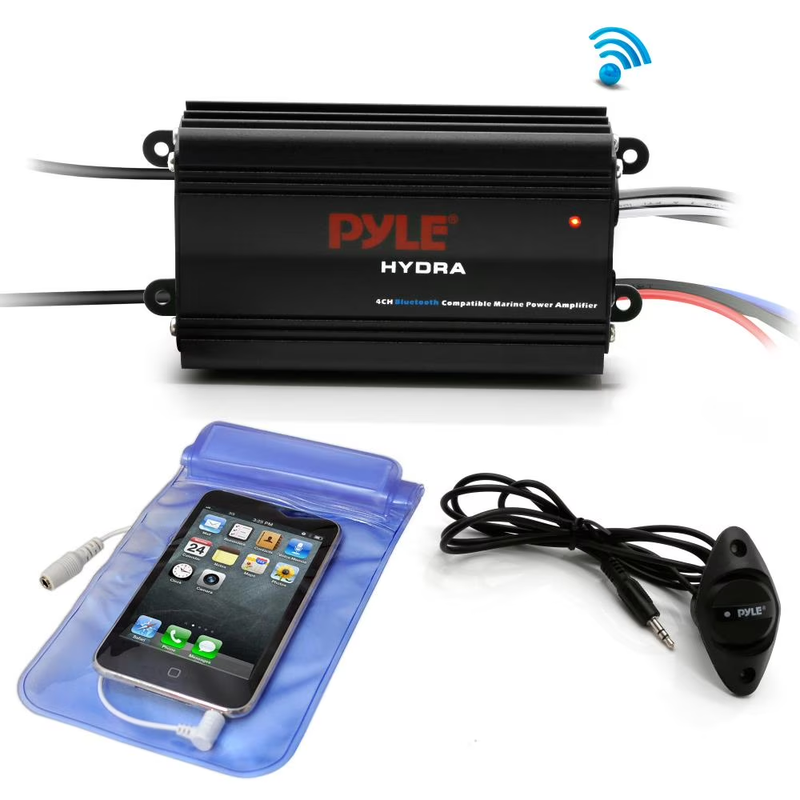 PLMRMB4CB - Bluetooth Marine Amplifier Kit, 4-Ch. Waterproof Audio Power A