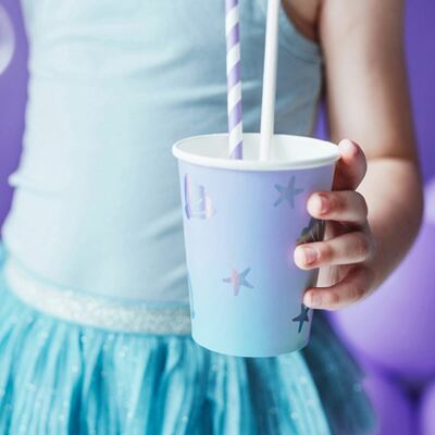 Mermaid Shell Party Cups | Girls Under The Sea Birthday Party Tableware x6