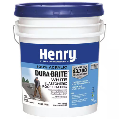 Roof Coating 4.75 Gal. Acrylic Reflective Elastomeric Latex Water-Base White