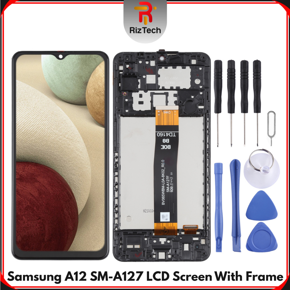For Samsung Galaxy A12 SM-A127 LCD Touch Screen Digitizer Assembly With Frame-UK