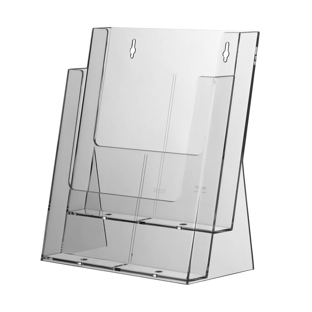 A4 Leaflet Brochure Holder Dispenser 2 Tier Leaflet Holder Display