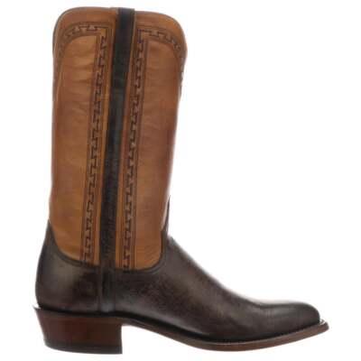 Мужские коричневые классические ботинки Lucchese Stanley Goat Round Toe Cowboy N1684-R3