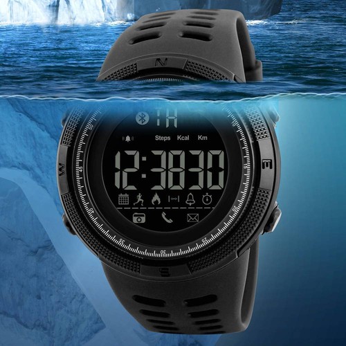 skmei fashion men's smart watch bluetooth digital sports wrist watch waterproof