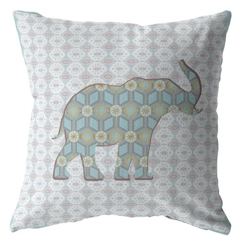 Декоративная замшевая подушка 20 Blue Elephant