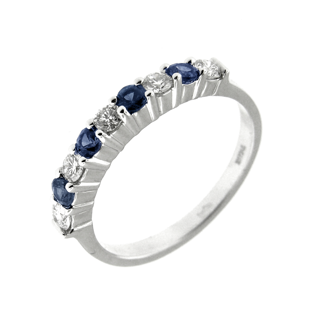 2900 0.55 CT WHITE GOLD SAPPHIRE &amp; DIAMOND ANNIVERSARY