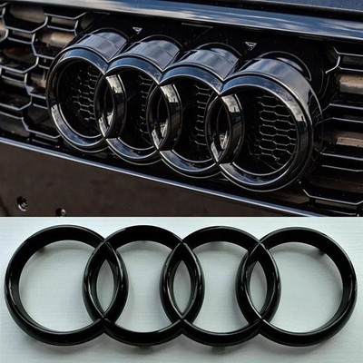 LOGO 285mm CALANDRE NOIR BRILLANT POUR AUDI A6 Q2 Q3 Q5 Q7 Q8 Stock Réel France