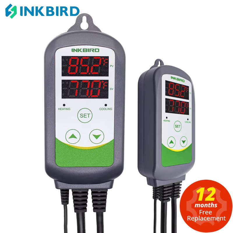 ITC-308 Digital Temperature Controller Outlet Thermostat Heat and Cool,Carboy,Fe