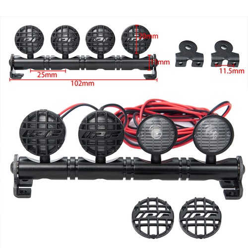 Metal Roof LED Light Bar 5Leds for SCX10 D90 TRX-4 1:10 RC Car Accessories