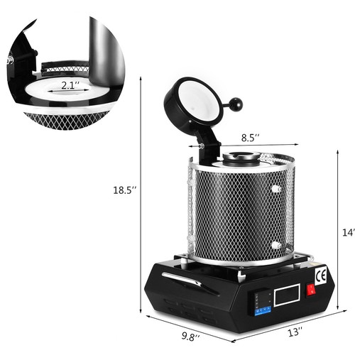 Generic Automatic Melting Furnace Red/Black Melt 2kg 110V 50Hz/1500W 31x36x37CM