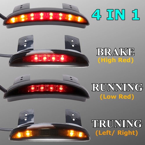 LED Signal Brake Tail Light Fender Edge For Harley Iron Sportster