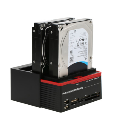 2.5'' 3.5'' IDE SATA Hard Drive Docking Station Multi Card Reader USB 3.0 Hub P0Q0