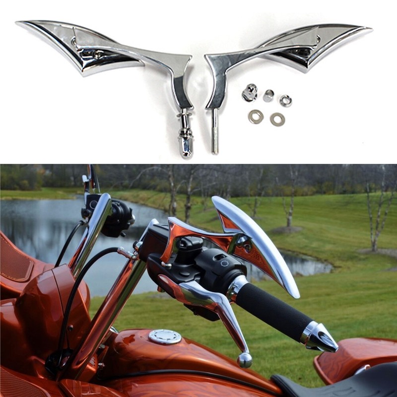 Motorcycle Blade Mirrors Chrome For Harley Davidson Road Glide Custom